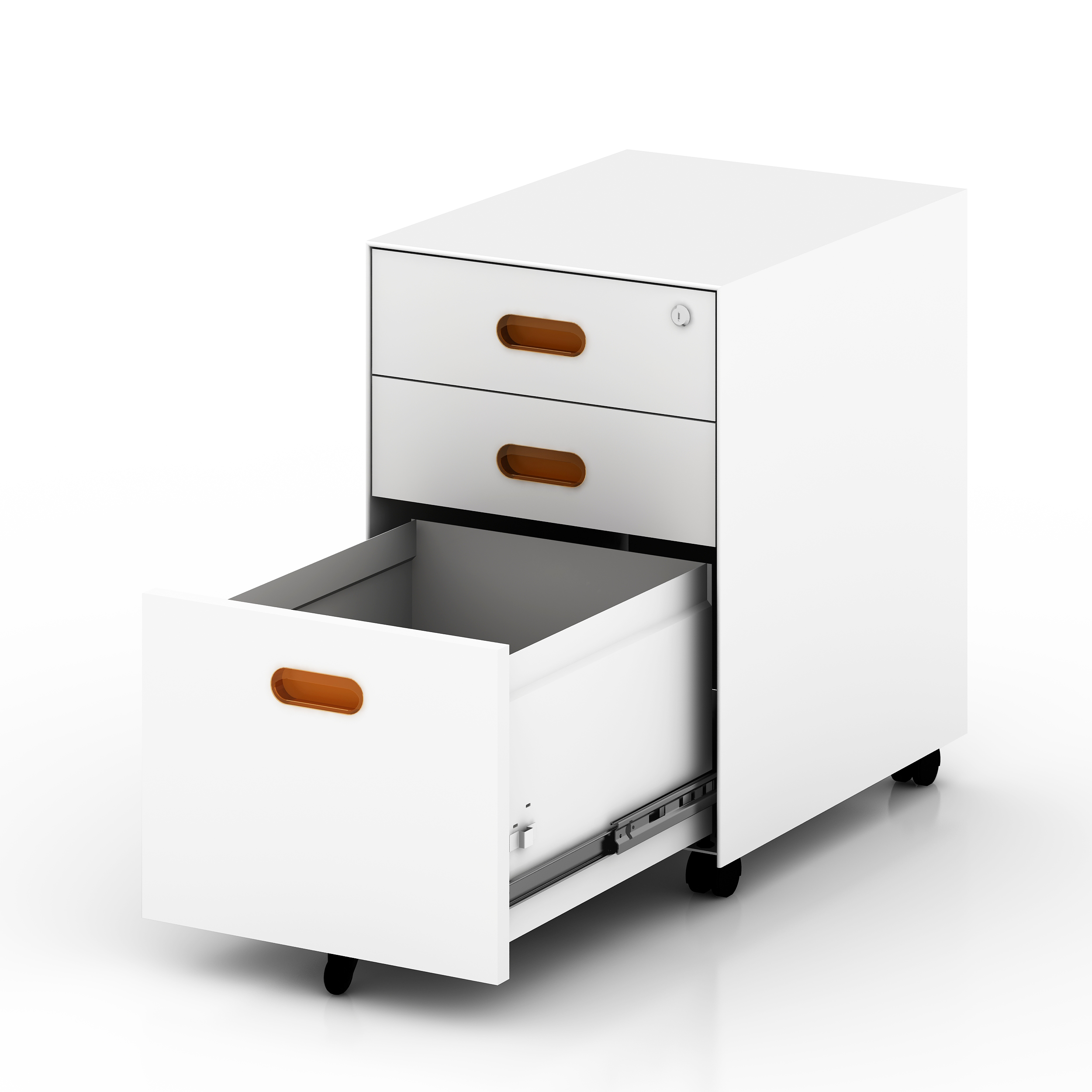 Rolling 3 drawer Pedestal Mobile Cabinet