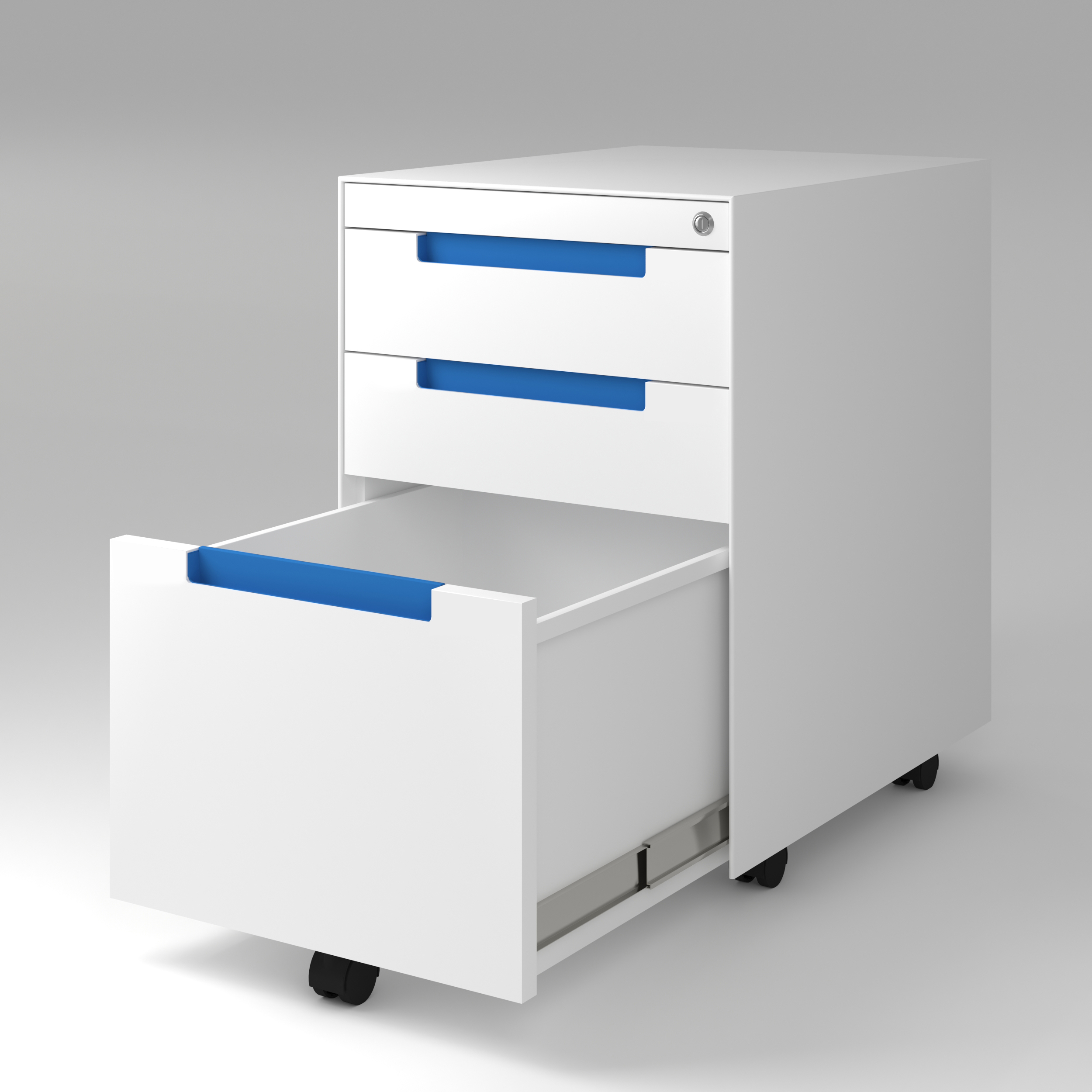 3 drawers metal storage mobile pedestal 