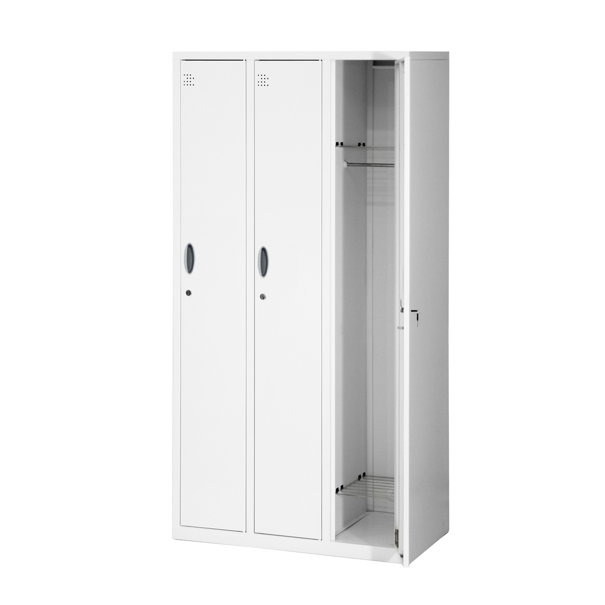 Athletic Metal 3 doors wardrobe with Ventilation Holes 