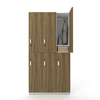 Modern Innovative Locker with 6 Wooden Doors 
