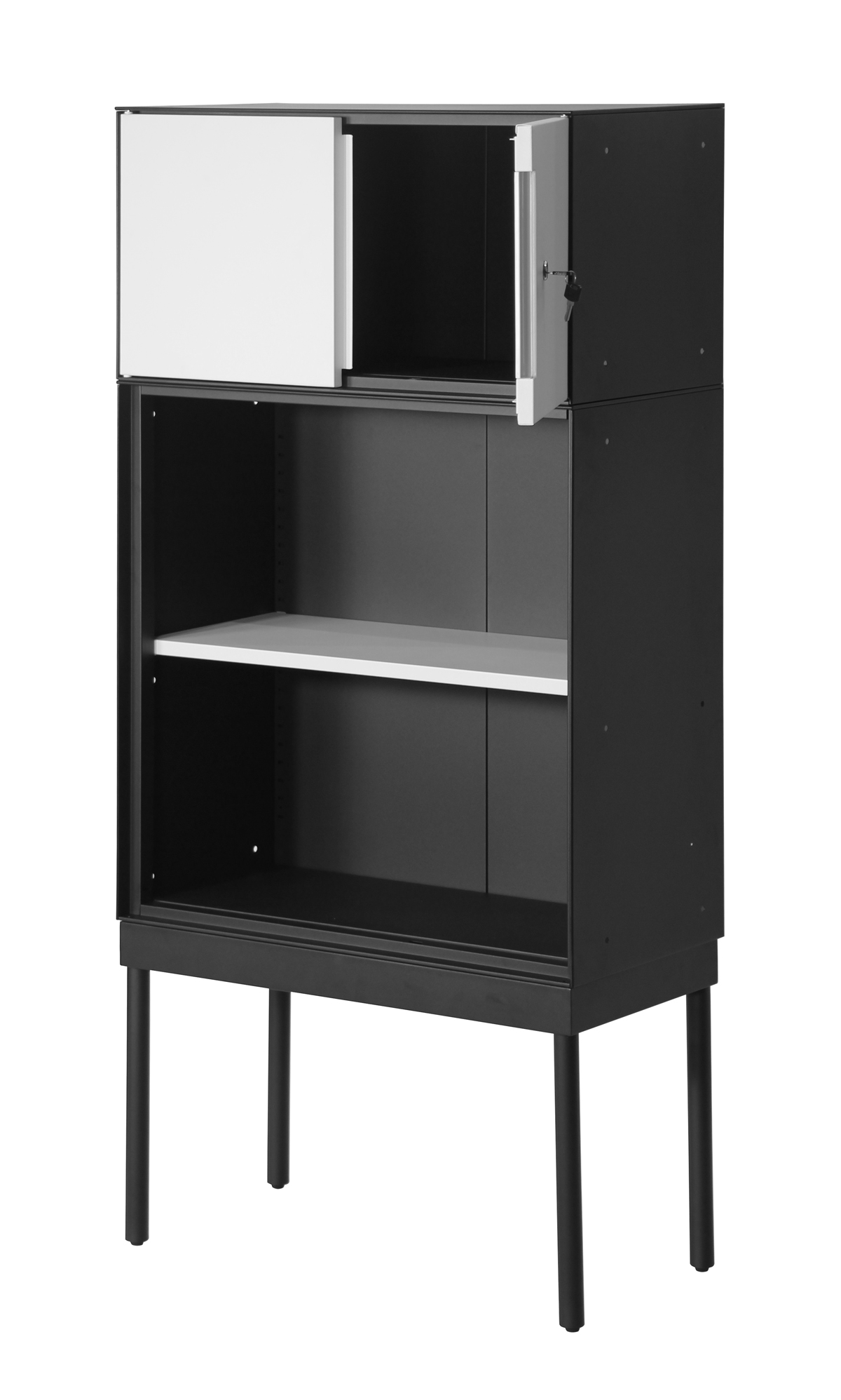 Metal Storage Cabinet with Stand,upper Swing Door Cabinet ,base Open Cabinet 
