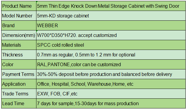 5mm SWING DOOR FILING CABINET 