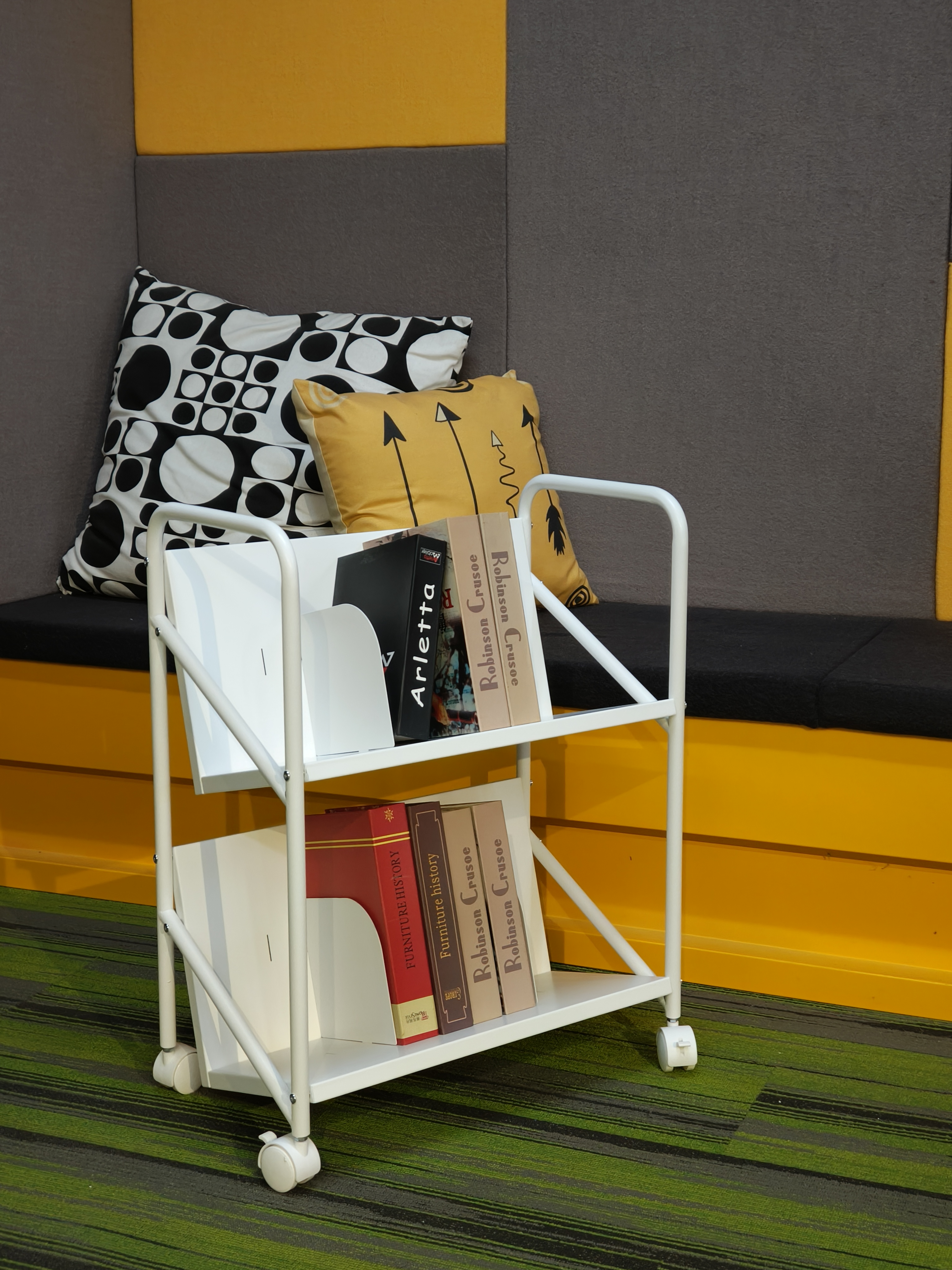 2- Tier Mobile Storage Rack Trolley Organizer 