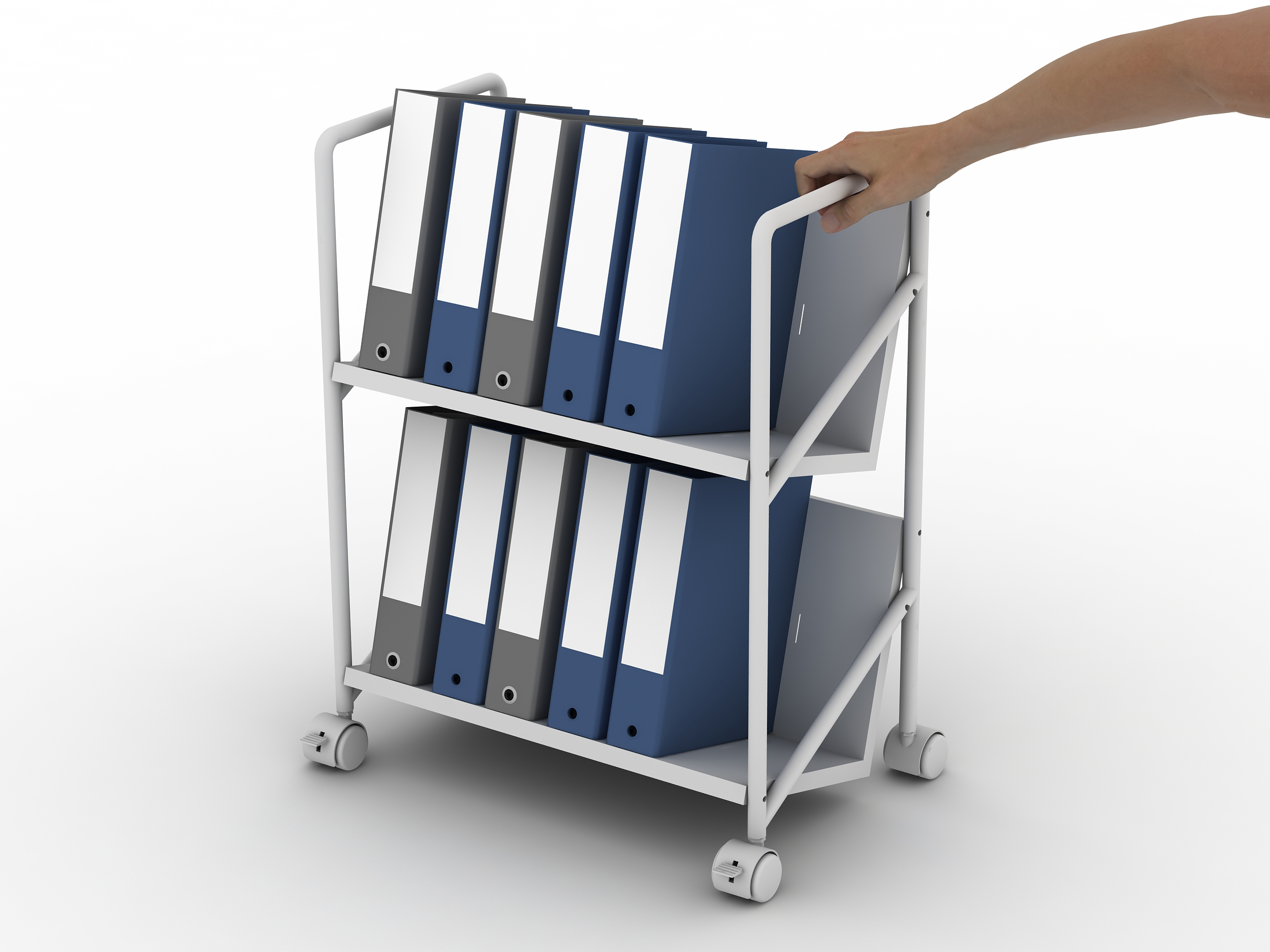 2- Tier Mobile Storage Rack Trolley Organizer 