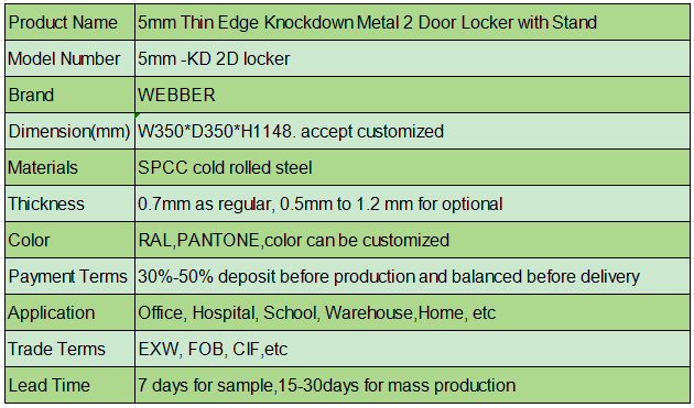 5mm 2 door locker