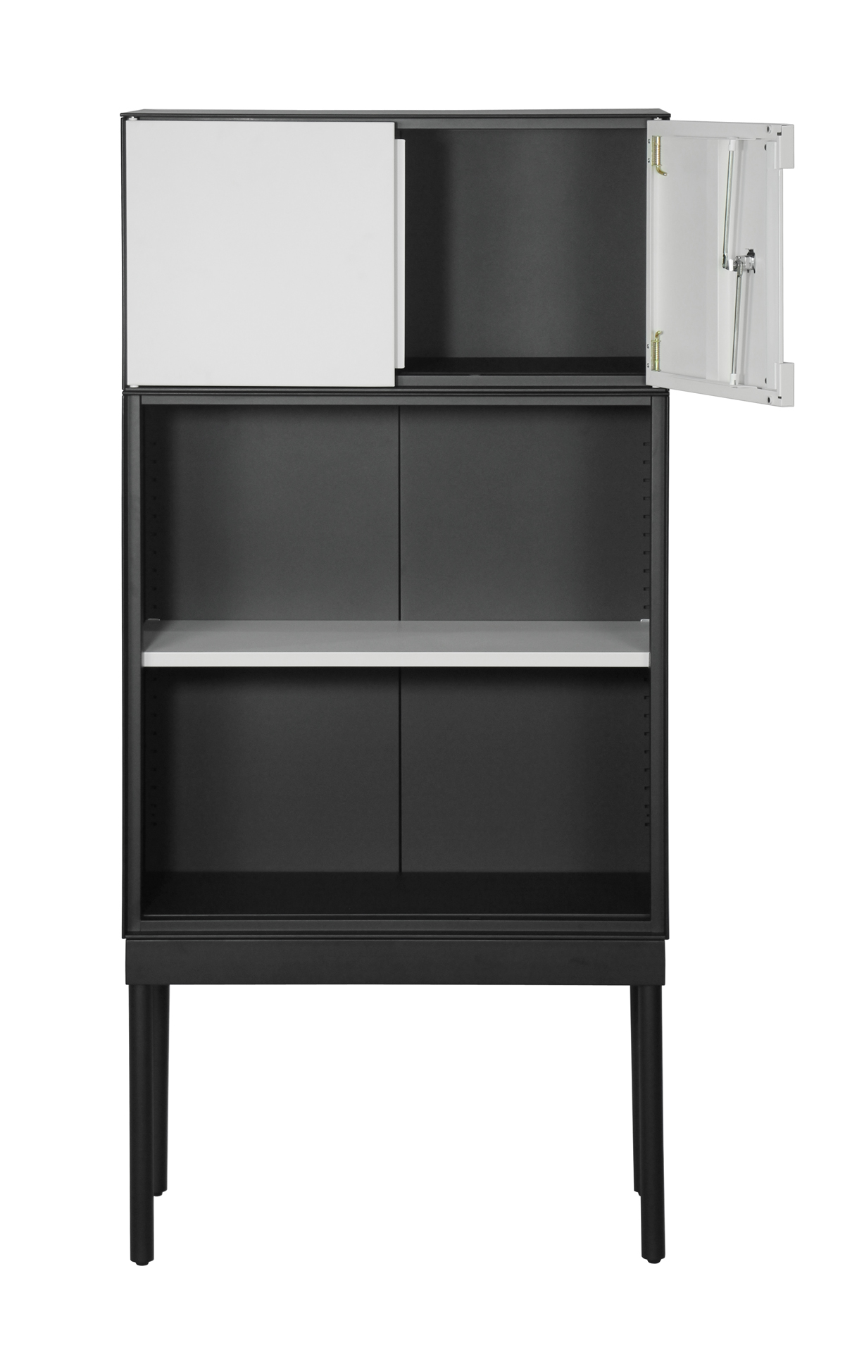 Metal Storage Cabinet with Stand,upper Swing Door Cabinet ,base Open Cabinet 