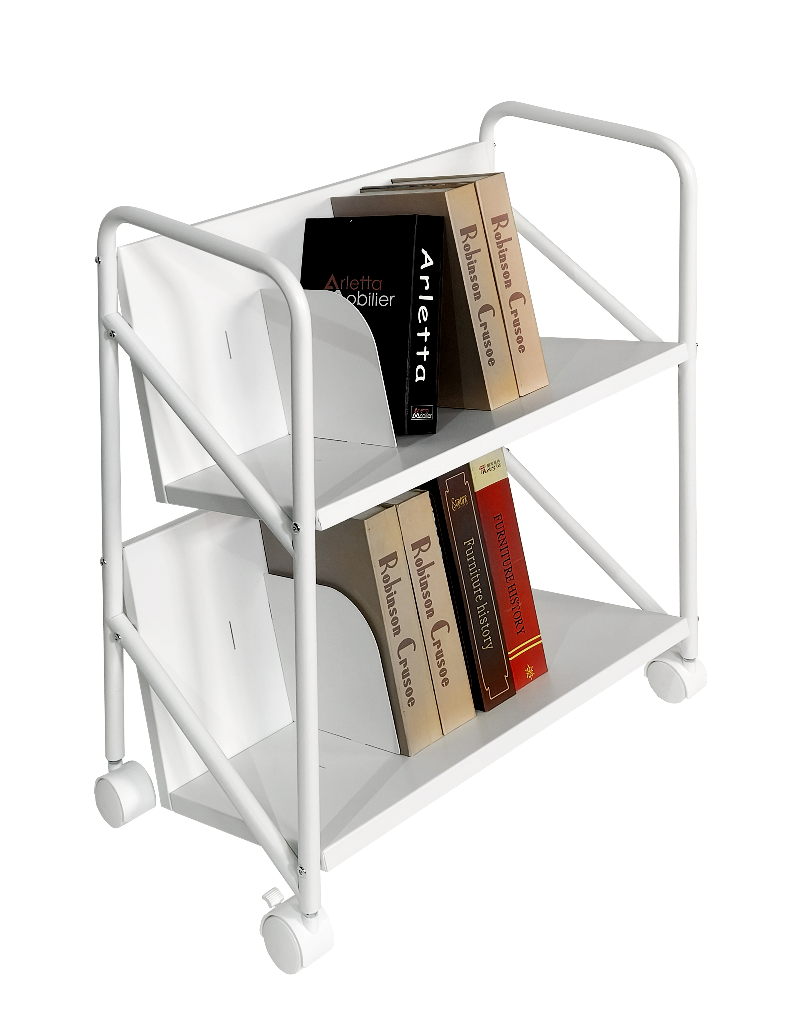 2- Tier Mobile Storage Rack Trolley Organizer 
