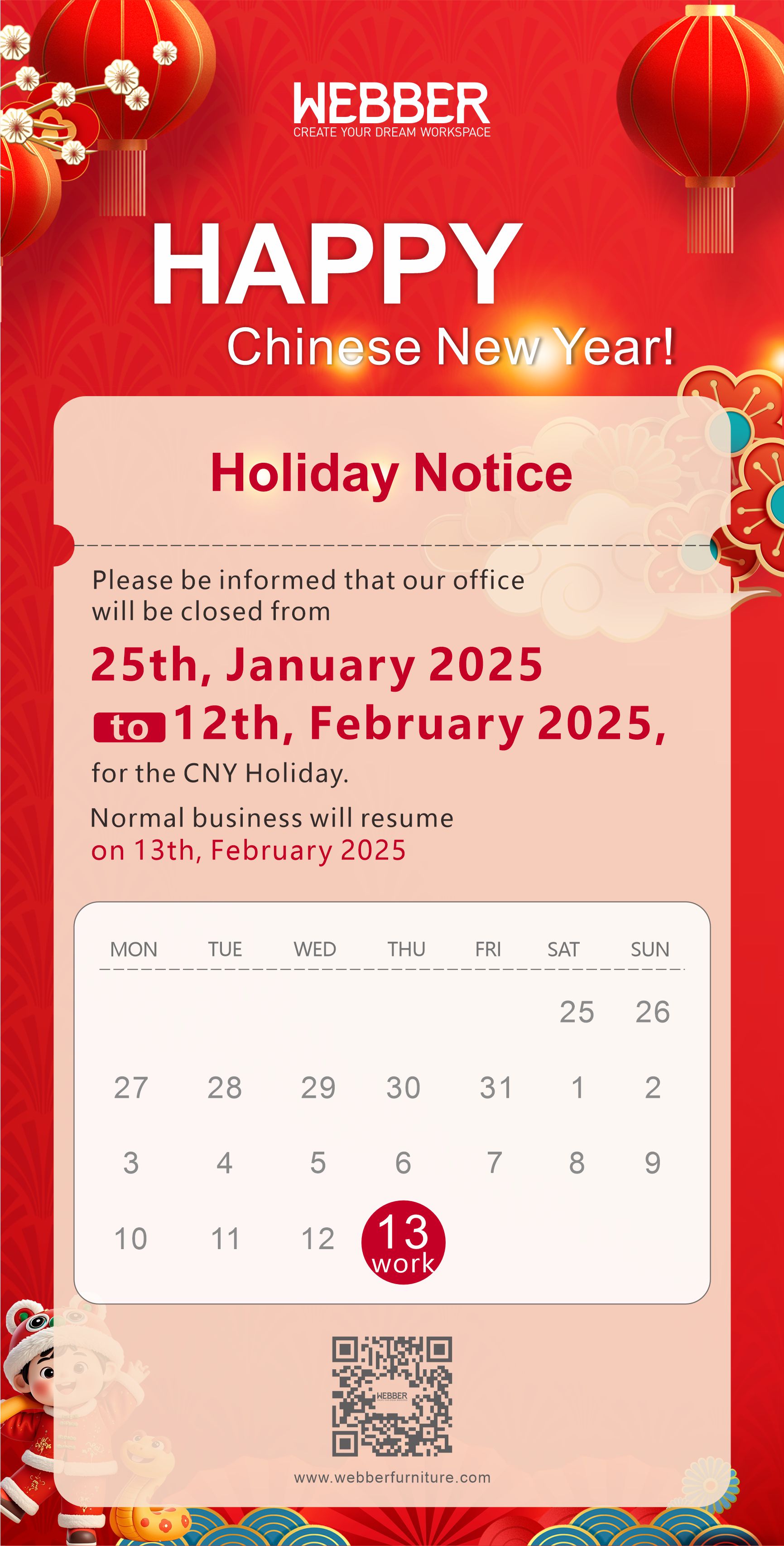 Holiday notification 