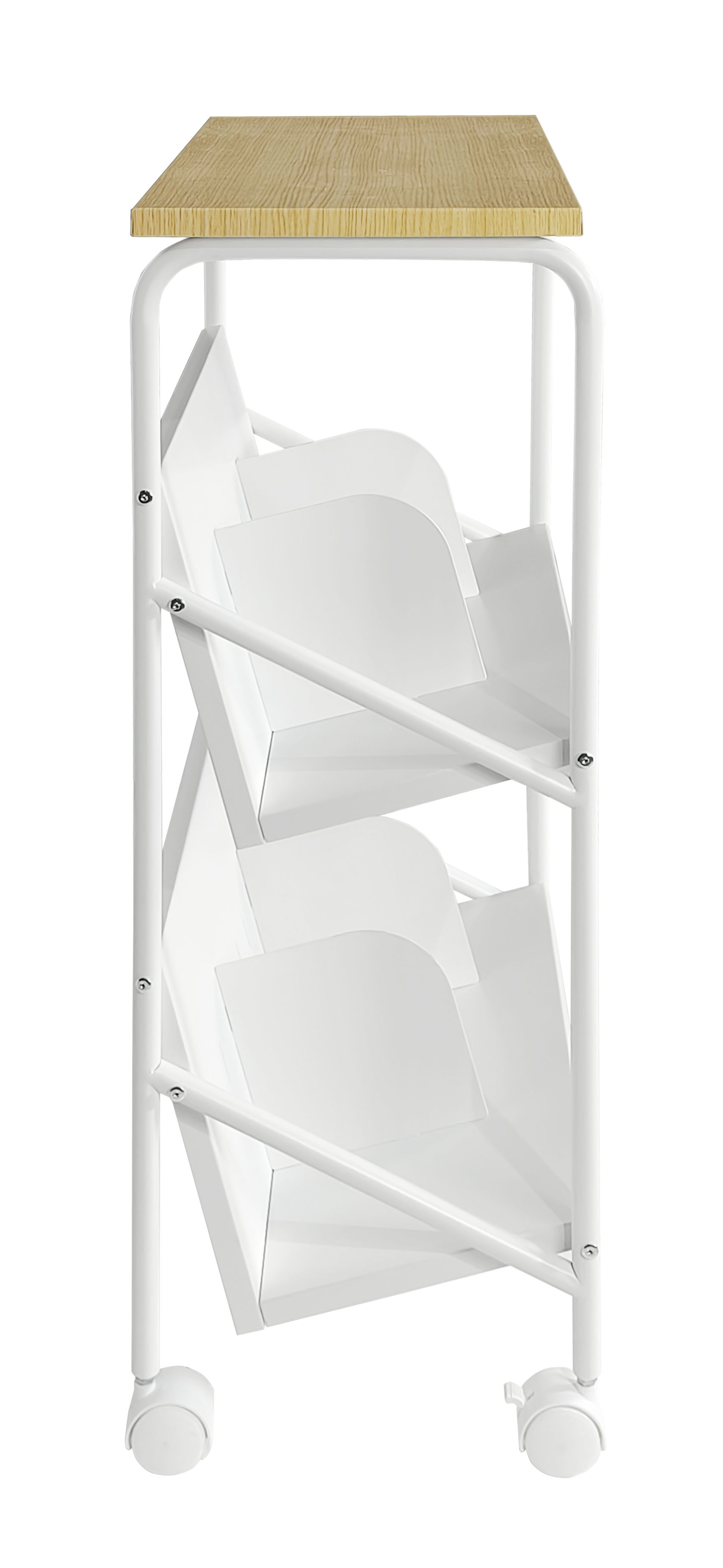 China Factory Metal Book Rack WEBBER 2-tier with Top Heat Print Shelf