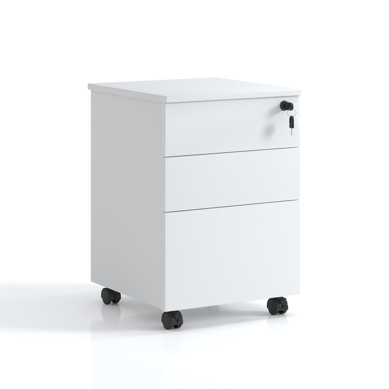 Factory Cheap Wood 3 Drawer Mobile Pedestal Cabinet with Steel Bearing Ball Chanel for Office 