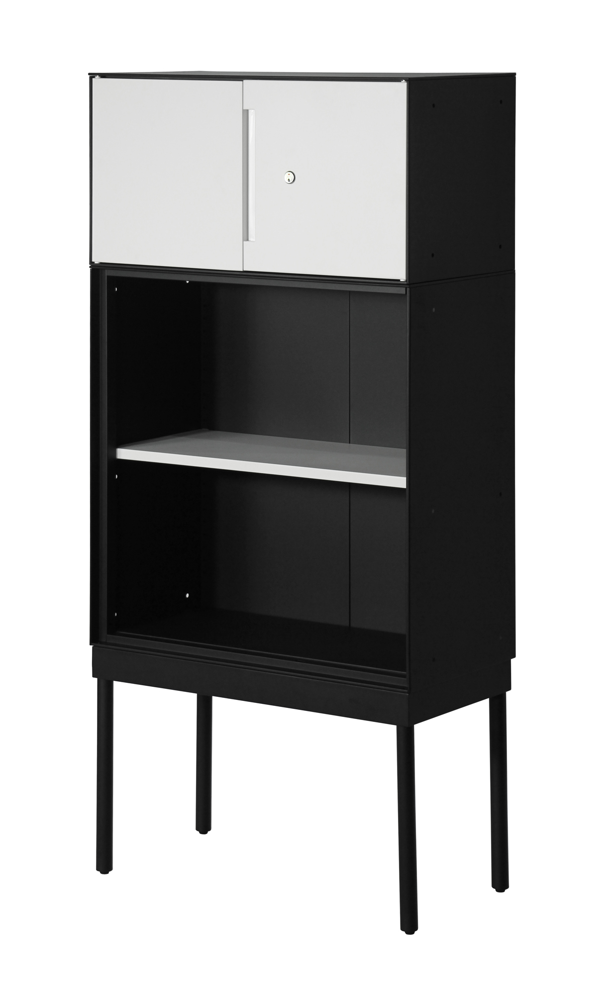 Metal Storage Cabinet with Stand,upper Swing Door Cabinet ,base Open Cabinet 