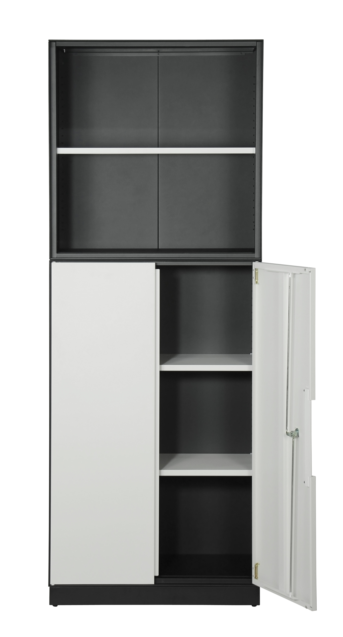 Metal Combination Cabinet Upper Open Door Bottom Swing Door 